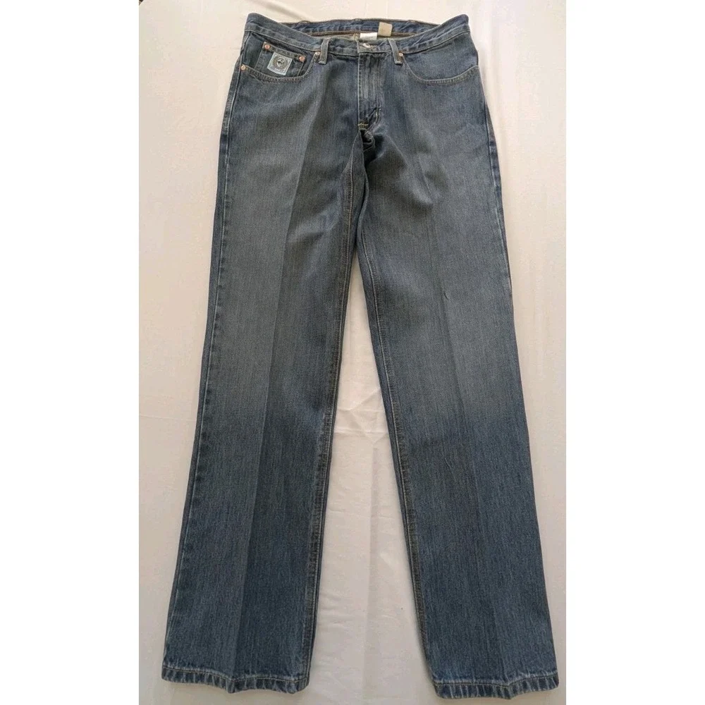 Cinch Green Label Original Fit Denim Jeans Men's 34x34(35x35) Med Wash Creased